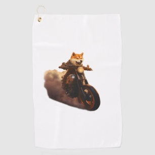 Funny , Shiba Inu, Motorcycle, Dog, Puppet, Men's, Golf Towel