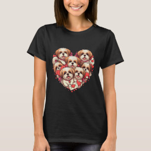 Funny Shih Tzu Heart Valentine Shih Tzu Womens Men T-Shirt