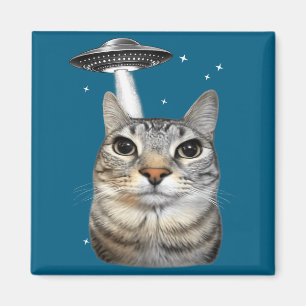 Funny Shirt Alien Cat Meme Ufo Cat Magnet