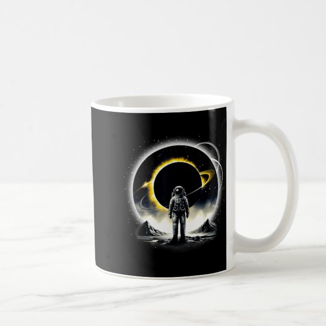Funny Shirt Astronaut Space Eclipse Planet Science Coffee Mug (Right)