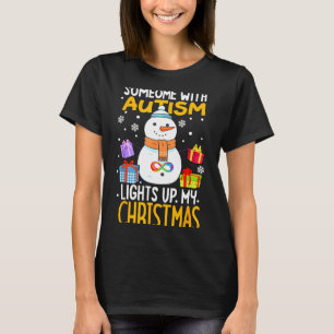 Funny Shirt Autism Awareness Snowman Xmas Decor