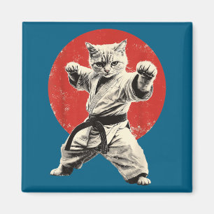 Funny Shirt Cat Karate Judo Japan Japanese Magnet