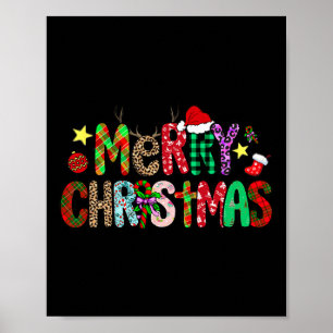 Funny Shirt Christmas Lights Red Santa Hat Xmas Fa Poster