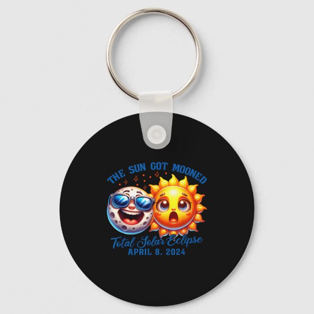 Funny Shirt Eclipse Sun Got Mooned Solar Keychain (Front)
