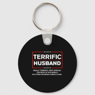 Funny Shirt Husband Trump Terrific Husband Trump Keychain