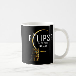 Funny Shirt Indiana Total Solar Eclipse Cat Coffee Mug