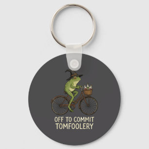 Funny Shirt Off Commit Tomfoolery Cottagecore Frog Keychain