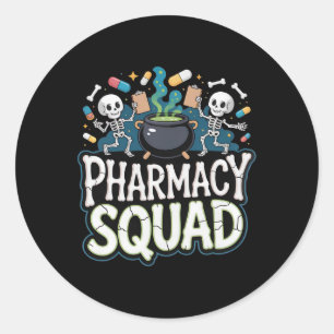 Funny Shirt Pills Pharmacy Pharmacist Squad Hallow Classic Round Sticker