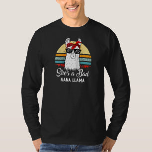 Funny Shirt She's A Bad Nana Llama Tshirt Mom Mama