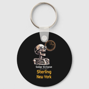 Funny Shirt Skeleton Solar Eclipse Sterling York Keychain