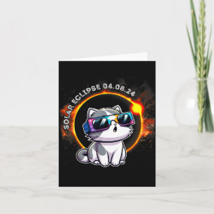 Funny Shirt Total Solar Eclipse Cat Glasses Card