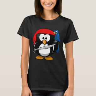 Funny Shirt with Pirate Penguin Animal Comic Carto