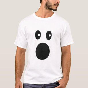 Funny Shocked Face Emoji Minimal Cartoon T-Shirt