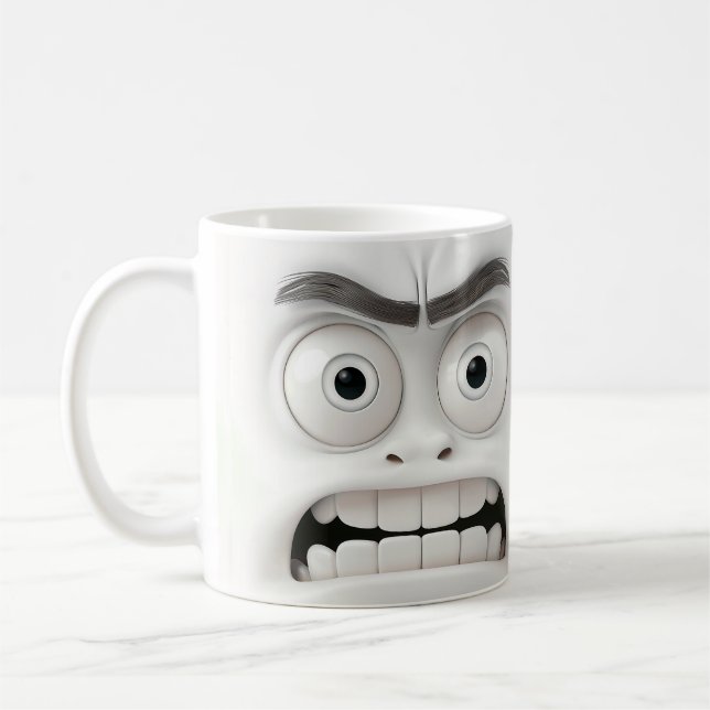 Funny Shocked Face Mug | Surprised Expression  (Left)