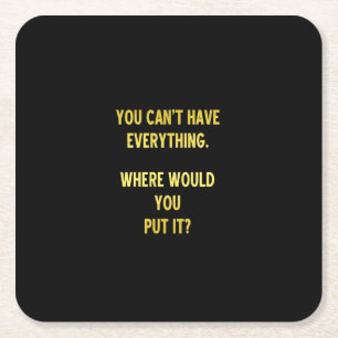 Funny Shopping Hoarding Joke Square Paper Coaster