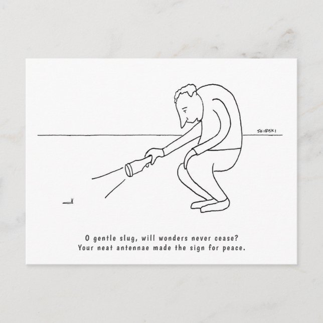 Funny Short Poem Epigram Example About A Slug Postcard (Front)