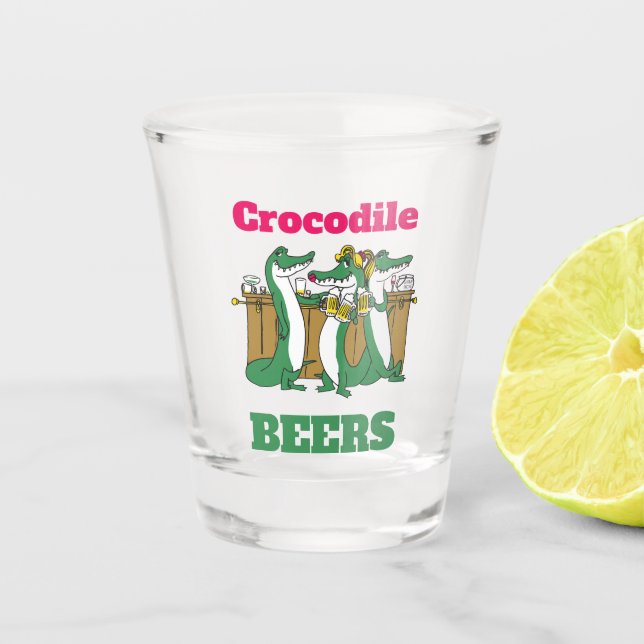 FUNNY! Shot Glass Crocodile BEERS  (Front)