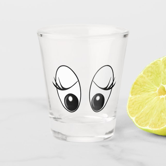 Funny Shot Glass with Curious Eyes (Front)