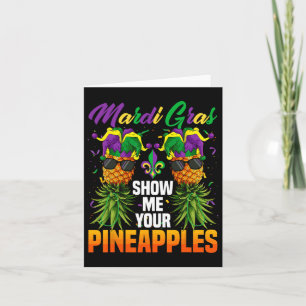 Funny Show Me Your Pineapples Jester Hat Swingers  Card