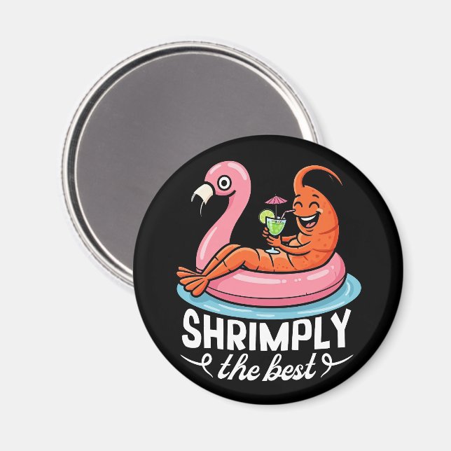 Funny Shrimp Beach Vacation Seafood Summer Pool Magnet (Front/Back)