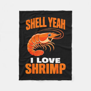 Funny shrimp pun cajun seafood shrimps fleece blanket