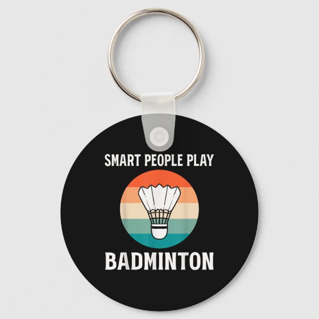 Funny Shuttle Badminton Player  Keychain (Front)