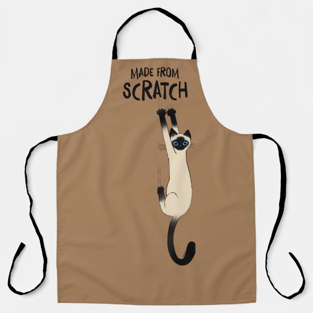 Funny Siamese Cat Made From Scratch Apron (Front)