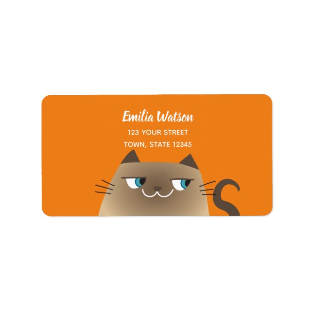 Funny Siamese Cat Return Address Label (Front)