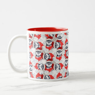 Funny Siberian Husky Christmas Pattern Two-Tone Coffee Mug