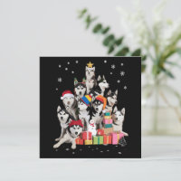 Funny Siberian Husky Christmas Tree Pet Dog Lover