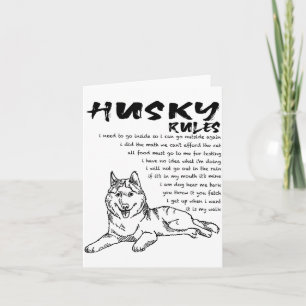 Funny Siberian Husky Dog Hand Drawn Art Men Women Card