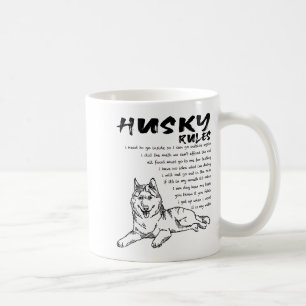 Funny Siberian Husky Dog Hand Drawn Art Men Women Coffee Mug