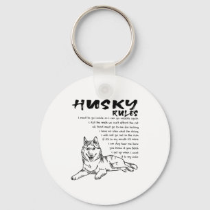 Funny Siberian Husky Dog Hand Drawn Art Men Women  Keychain