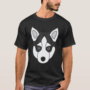 Funny Siberian Husky Imprint Motif Dog Face Pet Ar T-Shirt