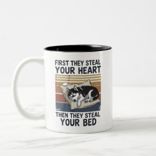 Funny Siberian Husky Pet Lovers Dog Owner  Two-Tone Coffee Mug