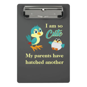 Funny Sibling Joke Baby Bird Announcement Mini Clipboard