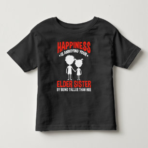 Funny Sibling Little Brother Short Old Sister Toddler T-shirt