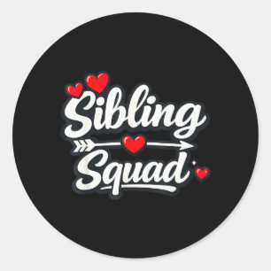 Funny Sibling Squad Family Matching Crew Classic Round Sticker