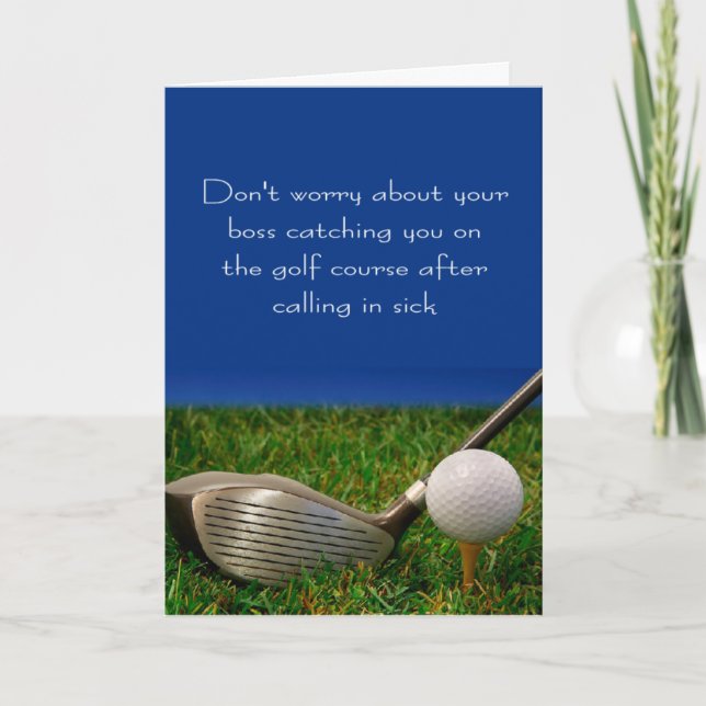 funny sick golfer birthday wish card (Front)