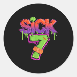 Funny Sick Seven 67 Funny Meme Sick Of 7  Classic Round Sticker