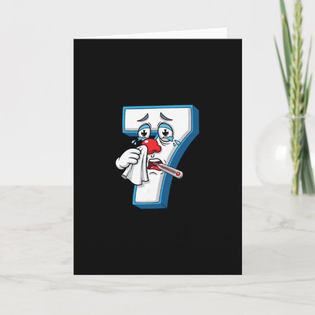 Funny Sick Seven Costume 71  Card (Front)