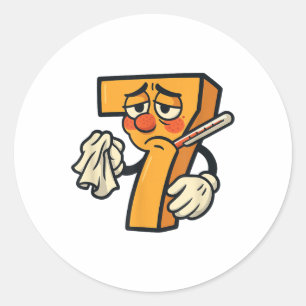 Funny Sick Seven Costume 7_1  Classic Round Sticker