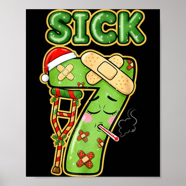 Funny Sick Seven Meme 67 Six Seven Santa Hat Chris Poster (Front)