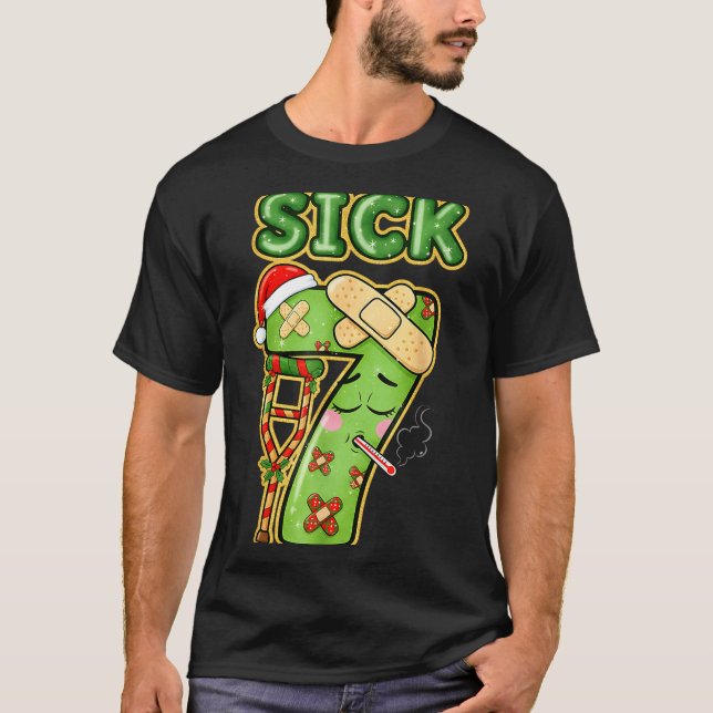 Funny Sick Seven Meme 67 Six Seven Santa Hat Chris T-Shirt (Front)