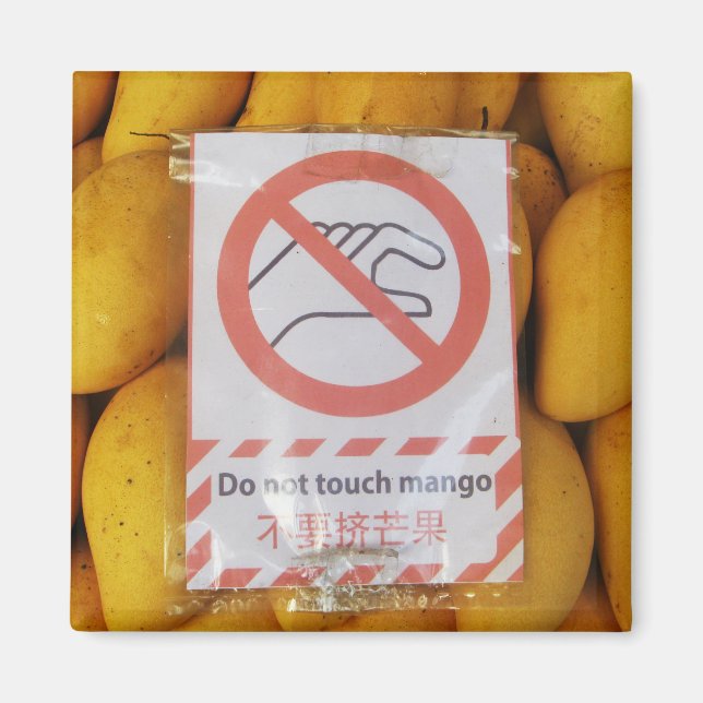 Funny Sign 'Do not touch mango' Magnet (Front)