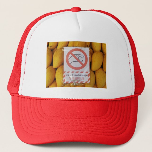 Funny Sign 'Do not touch mango' Trucker Hat (Front)