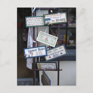Funny signs postcard