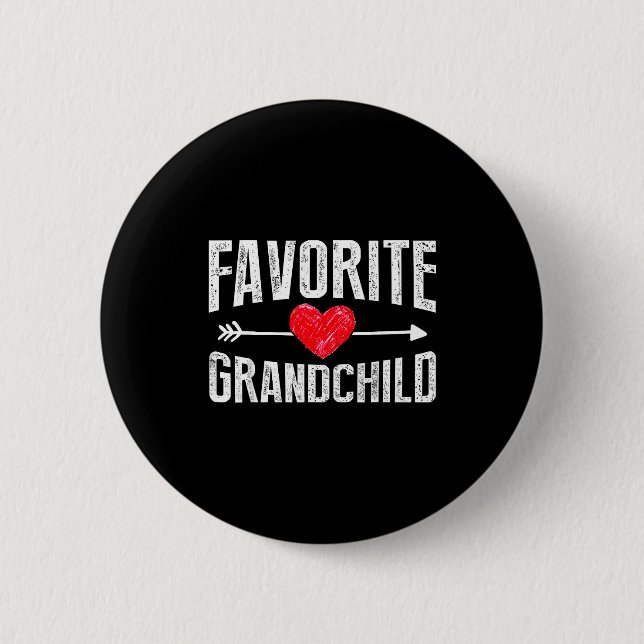 Funny Siled Granhildren Favorite Granhild  2 Inch Round Button (Front)
