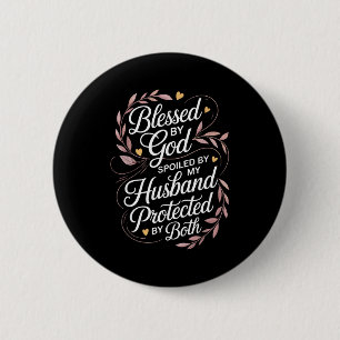 Funny Siled Wife Art For Women Girls Mpy Old Husba 2 Inch Round Button