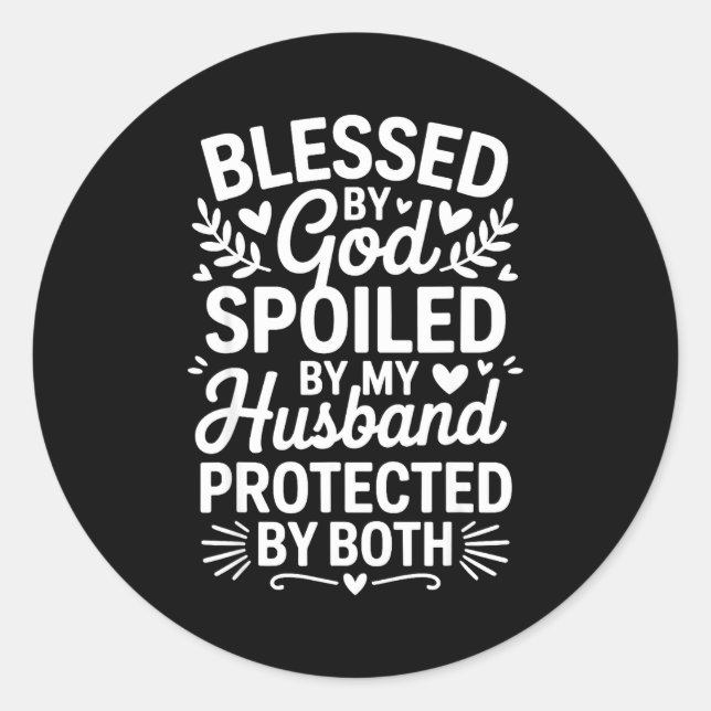 Funny Siled Wife Art For Women Girls Mpy Old Husba Classic Round Sticker (Front)